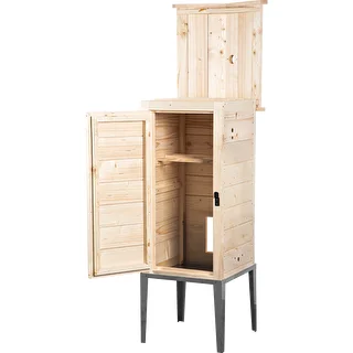 Cámara de ahumado de madera de abeto, 200 L, con base de acero inoxidable – photo 2