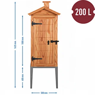 Cámara de ahumado de alerce, 200 L, con base de acero inoxidable – photo 3
