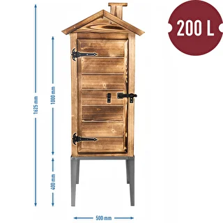 Cámara de ahumado a leña - de madera de abeto, 200 L, con base de acero inoxidable – photo 5