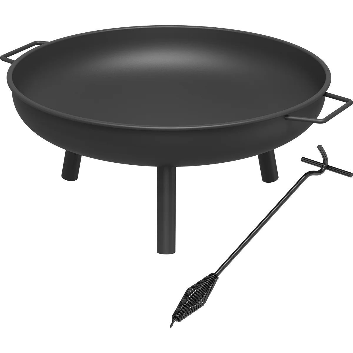 Conjunto de fuego de 58 cm de diámetro y atizador-soporte para caldero o tapa de olla de hierro fundido