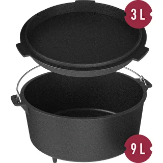 $PRY Caldero colgante con sartén,2en1,hierro fundido 9l+3l – photo 8