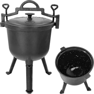 Caldero de cazador de hierro fundido con interior esmaltado, 8 L – photo 1