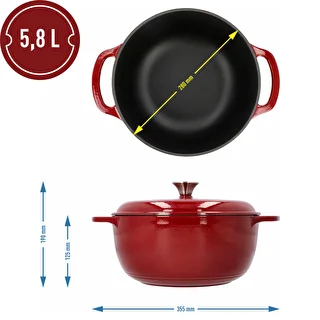 Olla de hierro fundido esmaltada - burdeos, 5,8L – photo 4