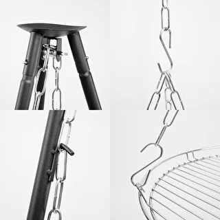 Trípode para fogata con parrilla, 150 cm – photo 4
