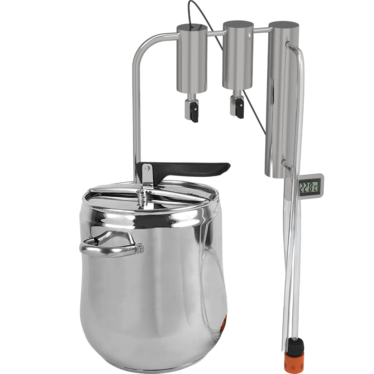 Destilador y olla a presión 2 en 1, 12 L, condensador y 2 cámaras de decantación