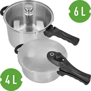 Juego de ollas a presión de acero inoxidable, 4 y 6 L – photo 3