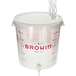 Contenedor de fermentación transp 30L impresión, grifo, 3 tubos