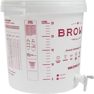 Contenedor de fermentación blanco 30L impresión GB grifo 2 tubos – photo 4