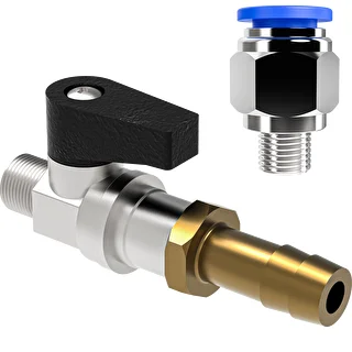 Conjunto de conector enchufable + válvula de bola + espiga – photo 1