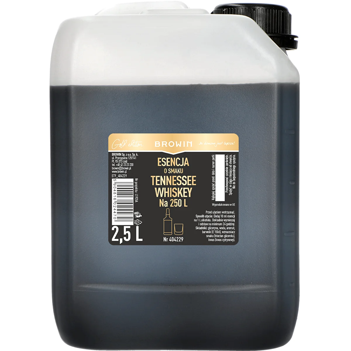 Esencia con sabor a Tennessee Whiskey 2,5 L, para preparar hasta 250 L de bebida