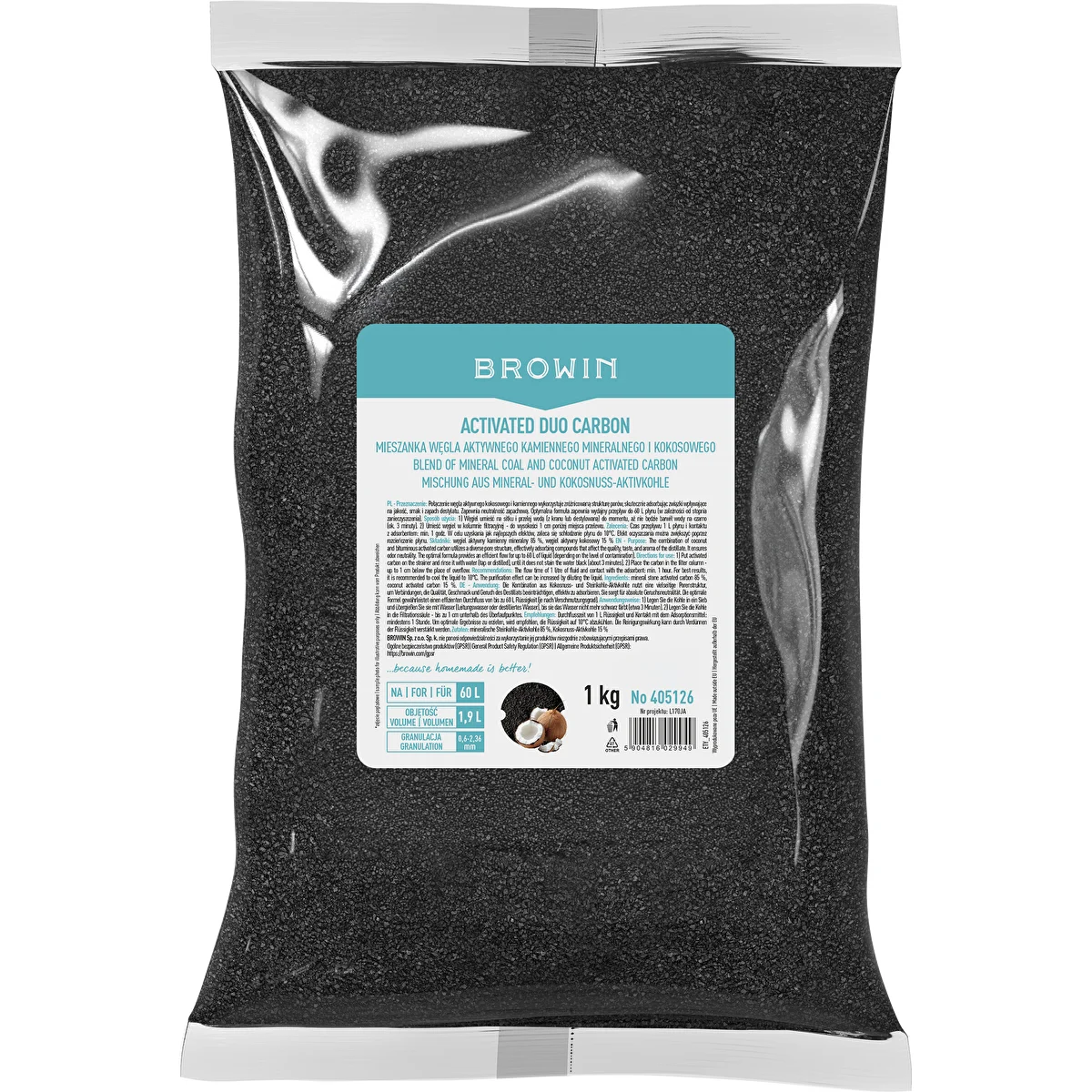 Activated Duo Carbon - mezcla de carbón activado mineral y de coco, 1 kg, para 60 L