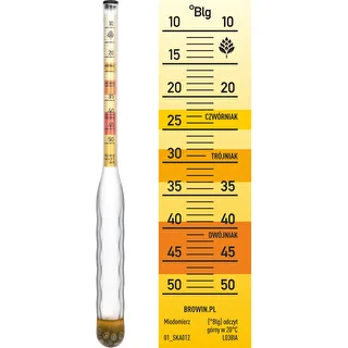 Hidrómetro irrompible con tubo de ensayo, rango de medición 10-50°Blg – photo 3