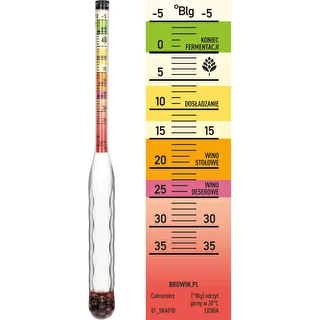 Hidrómetro irrompible con tubo de ensayo, rango de medición: -5-35°Blg – photo 3