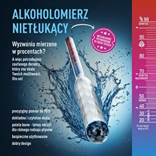 Alcoholímetro irrompible con tubo de ensayo, rango de medición 20-98% – photo 6