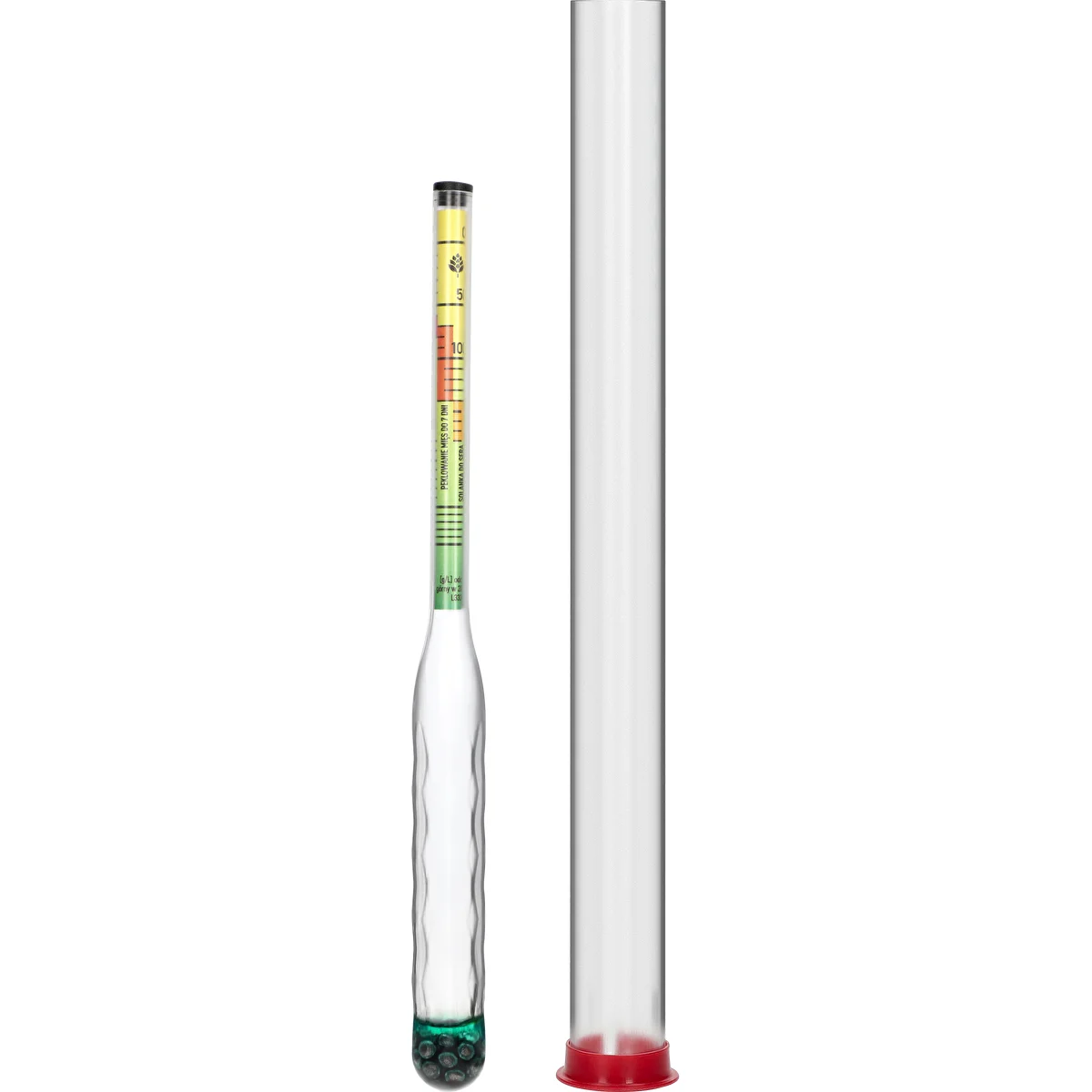 Salinómetro irrompible con probeta, rango de medición: 0-300 g de sal/L