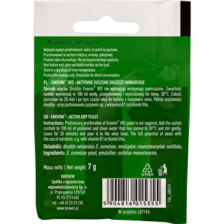 Levadura para vino Enovini® WS, 7 g – photo 2