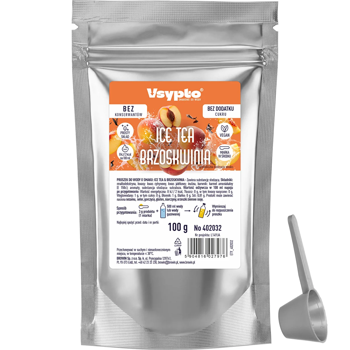 VSYPTO con sabor Ice Tea Melocotón, 100 g
