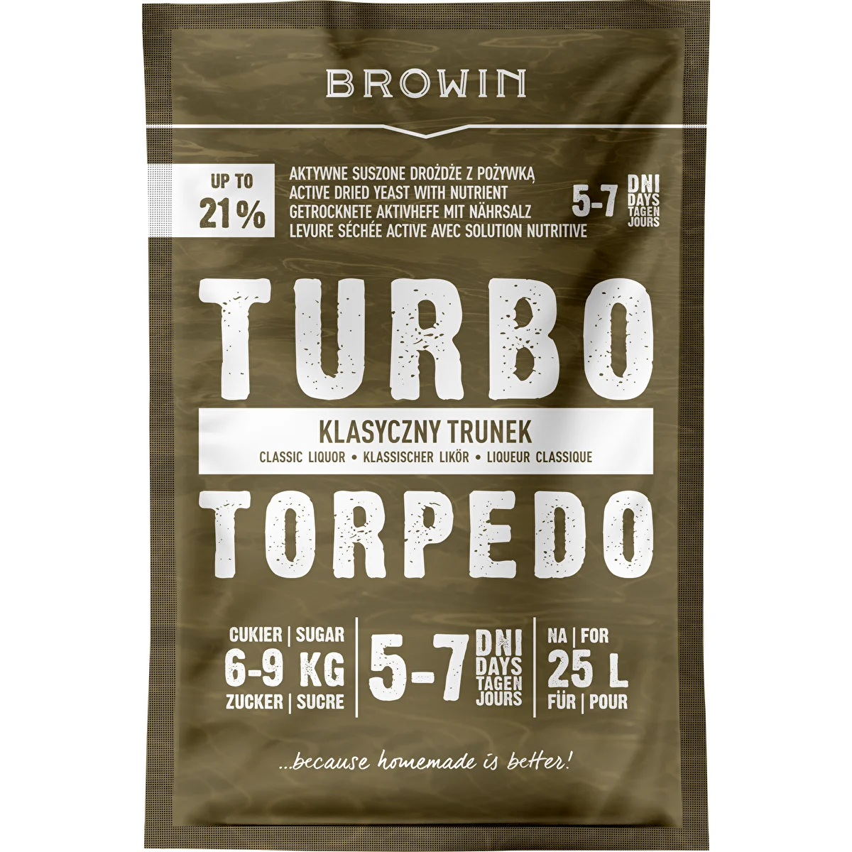 Levadura de destilería Turbo Torpedo 5-7 días 21% 100g