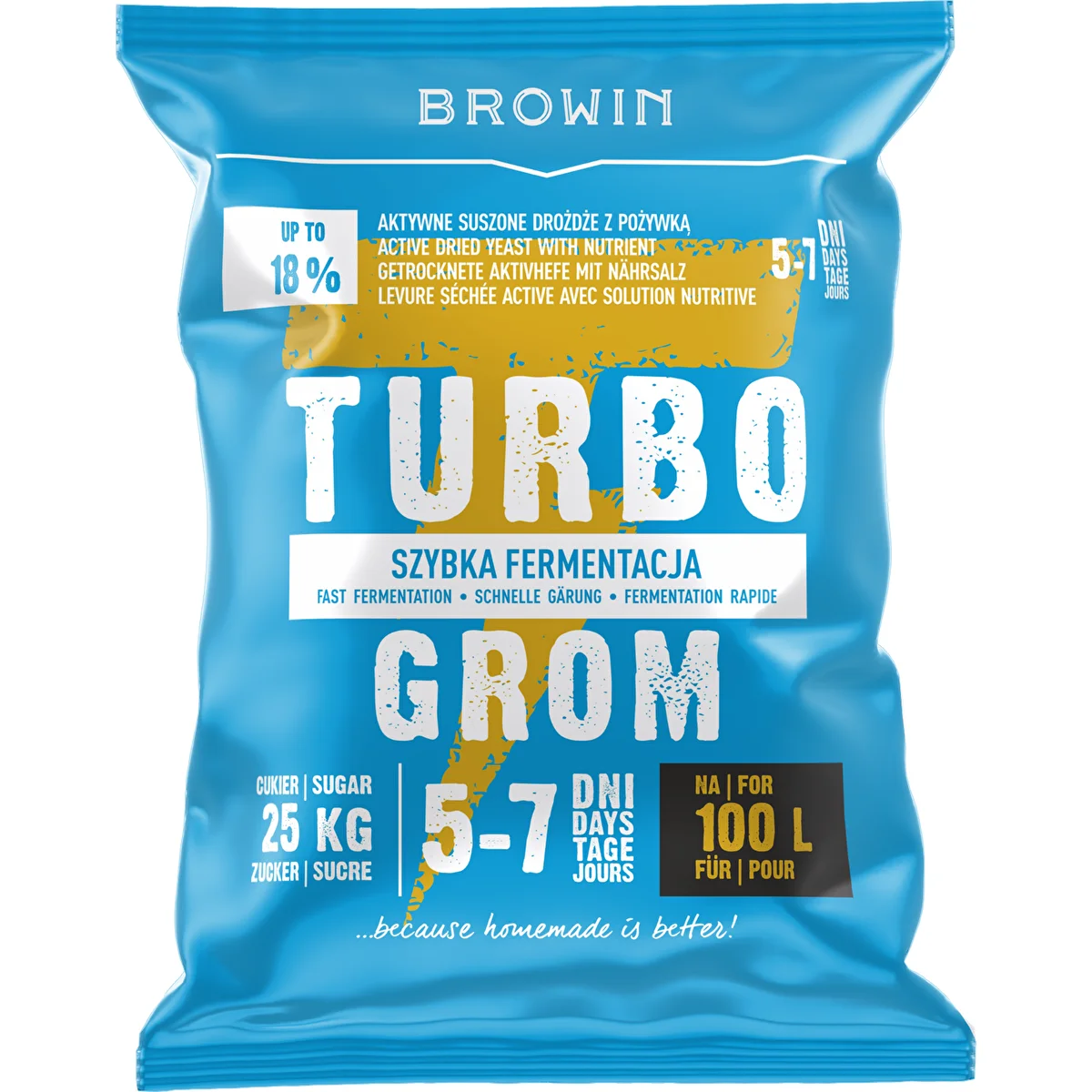 Levadura destiladora Turbo Grom 5-7 días 100L