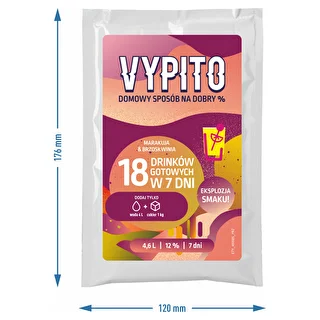 VYPITO 12%, sobre para 18 cócteles – Maracuyá-Melocotón, 126 g – photo 2