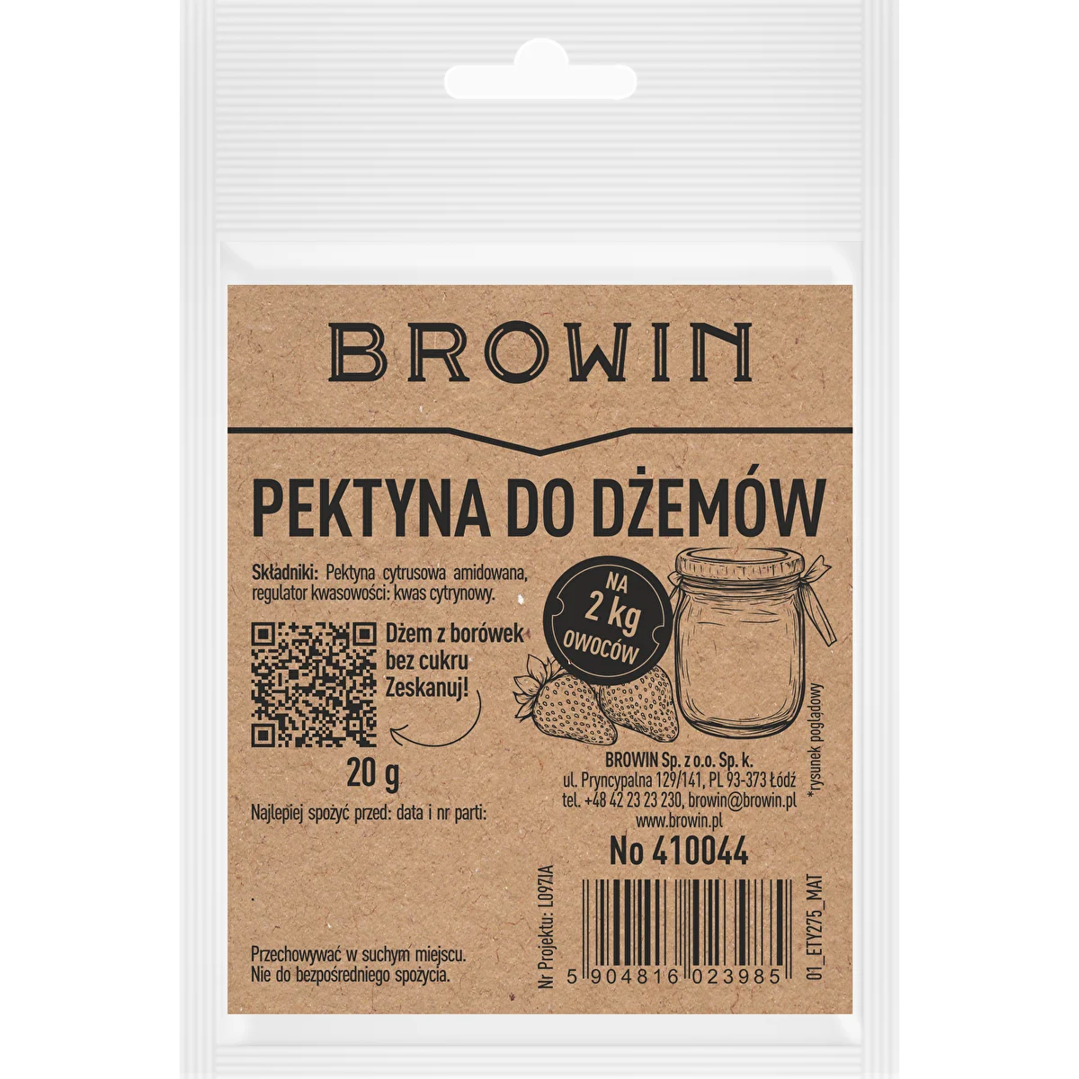 Pectina para mermeladas - cítrica amidada para gelificación, 20 g