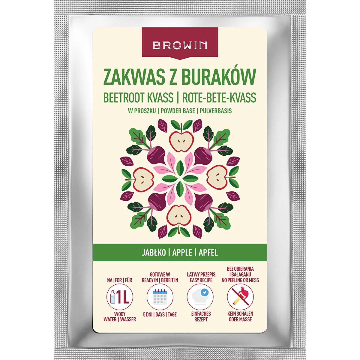 Fermento de remolacha en polvo con manzana, 36 g