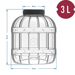 Tarro multifuncional con tapa negra, 3L – photo 4