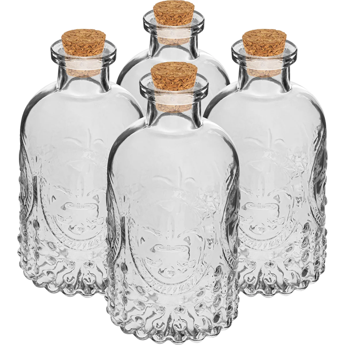 Conjunto de botellitas con corchos, 240ml - 4uds.