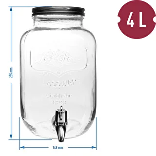 Tarro para limonada, con grifo - de vidrio, 4 L – photo 5