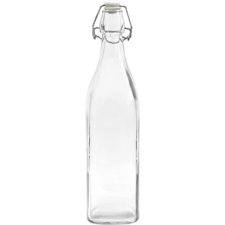 Botella de 1 L con cierre hermético - cuadrada
