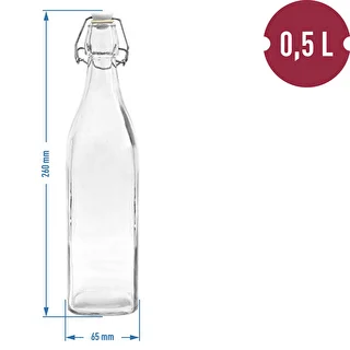 Botella Cuadrada con cierre hermético 500ml – photo 2