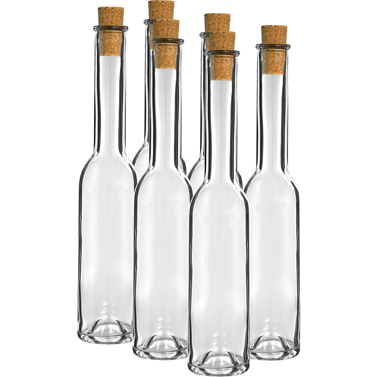 Botella para licor 200ml 6uds.+ 6 corchos KK23/18
