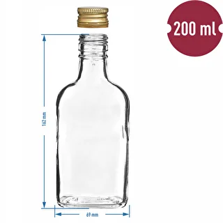 Botella para licores petaca con tapa 200ml 10uds – photo 6