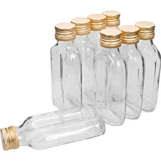 Botella para licores petaca 100ml+ tapa 8uds