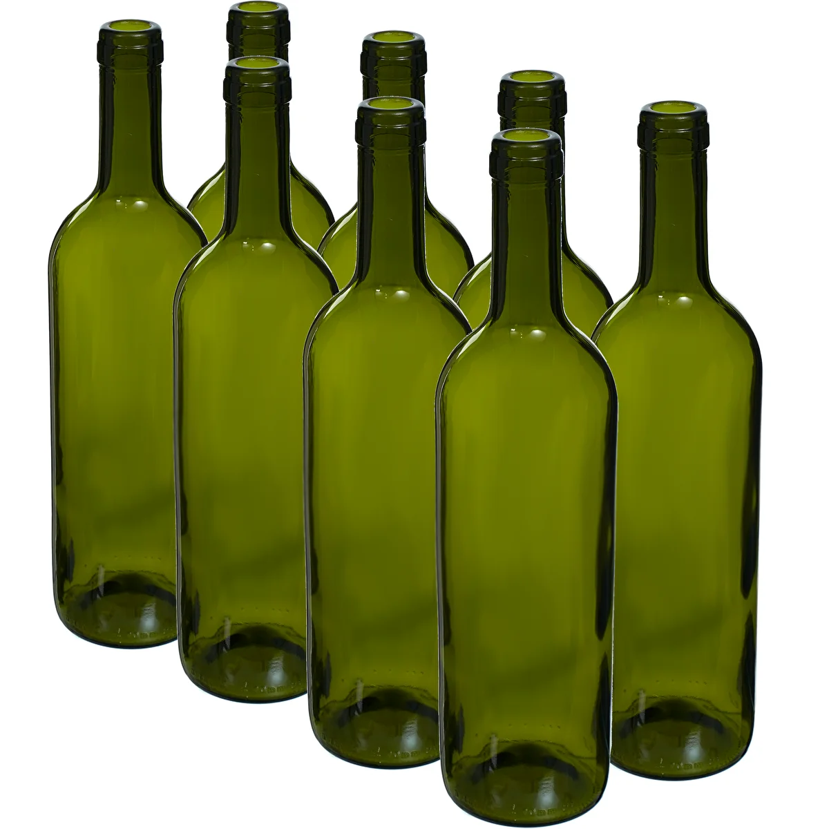 Botella Oliva para vino 750ml - paquete de 8 unidades