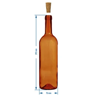 Botella para vino 750ml marrón - paquete de 8 unidades – photo 6