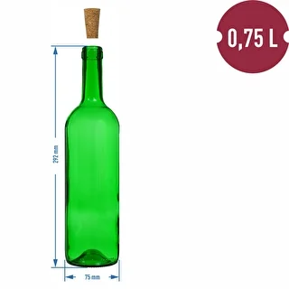 Botella para vino 750ml verde - paquete de 8 unidades. – photo 6