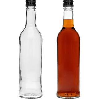 Botella 500ml Esbelta para vodka con tapa negra 6uds – photo 5