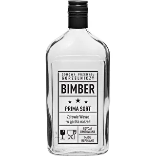 Petaca 500 ml con tapón de rosca, estampado «Bimber PRL», 1 ud. – photo 1