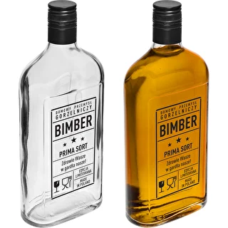 Petaca 500 ml con tapón de rosca, estampado «Bimber PRL», 1 ud. – photo 4