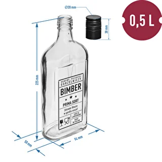 Petaca 500 ml con tapón de rosca, estampado «Bimber PRL», 1 ud. – photo 5