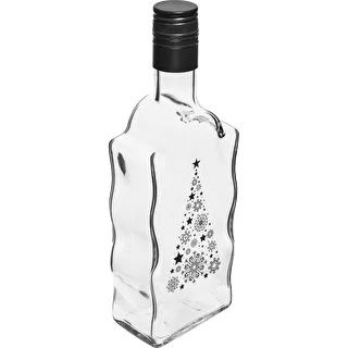 Botella Klasztorna 500 ml con tapón de rosca, estampado «Árbol de Navidad», 1 ud.