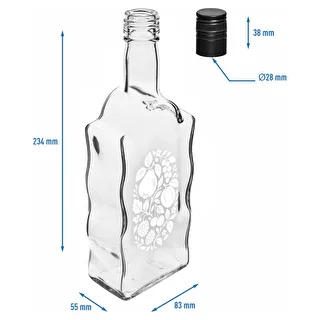 Botella Klasztorna 500 ml con tapón de rosca y estampado «Frutas», diseño 1 – photo 5