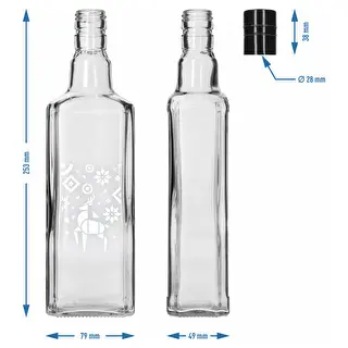 Botella Tynktura, 500 ml con tapa de rosca - Reno Navideño – photo 5