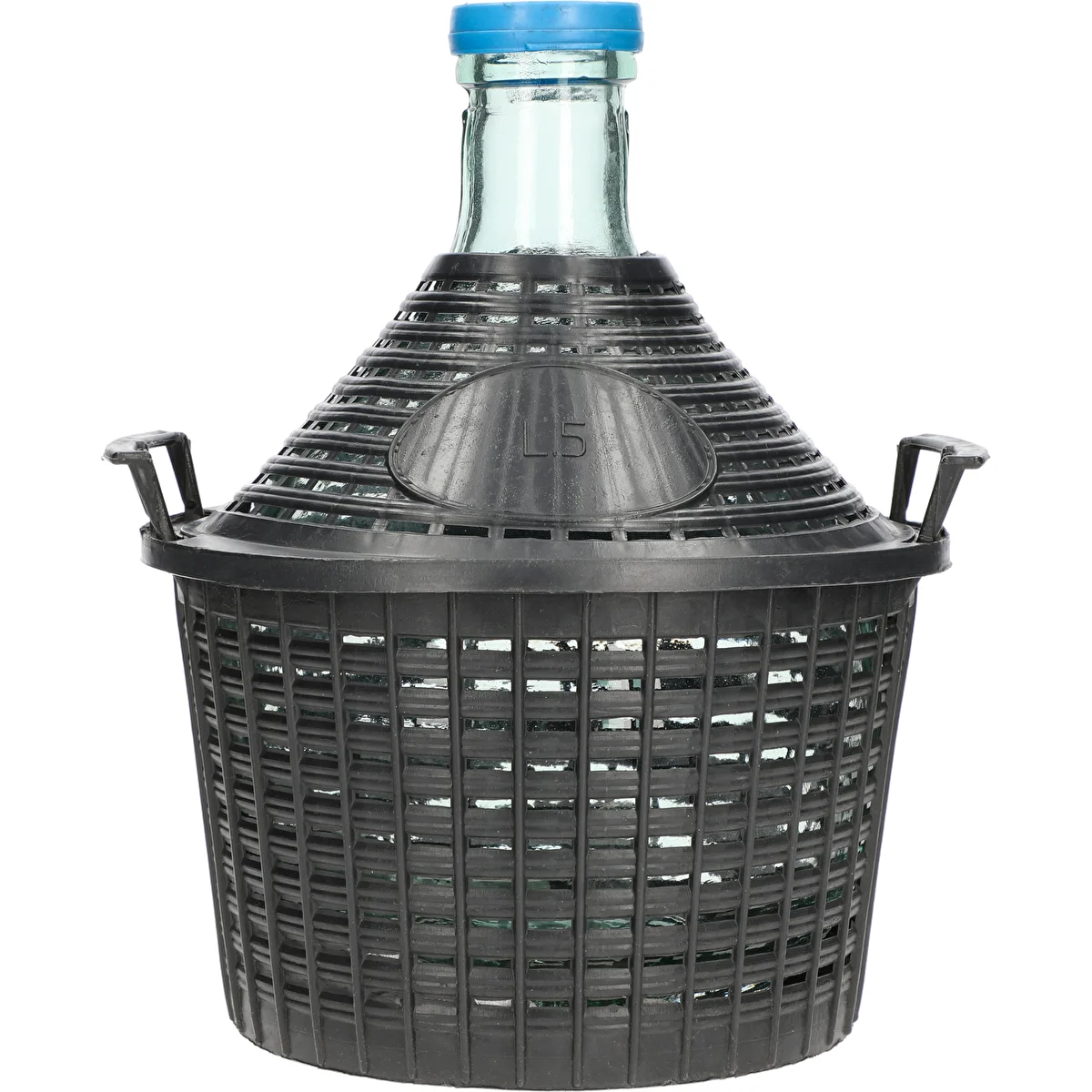 Globo para vino 5L en cesta de plástico
