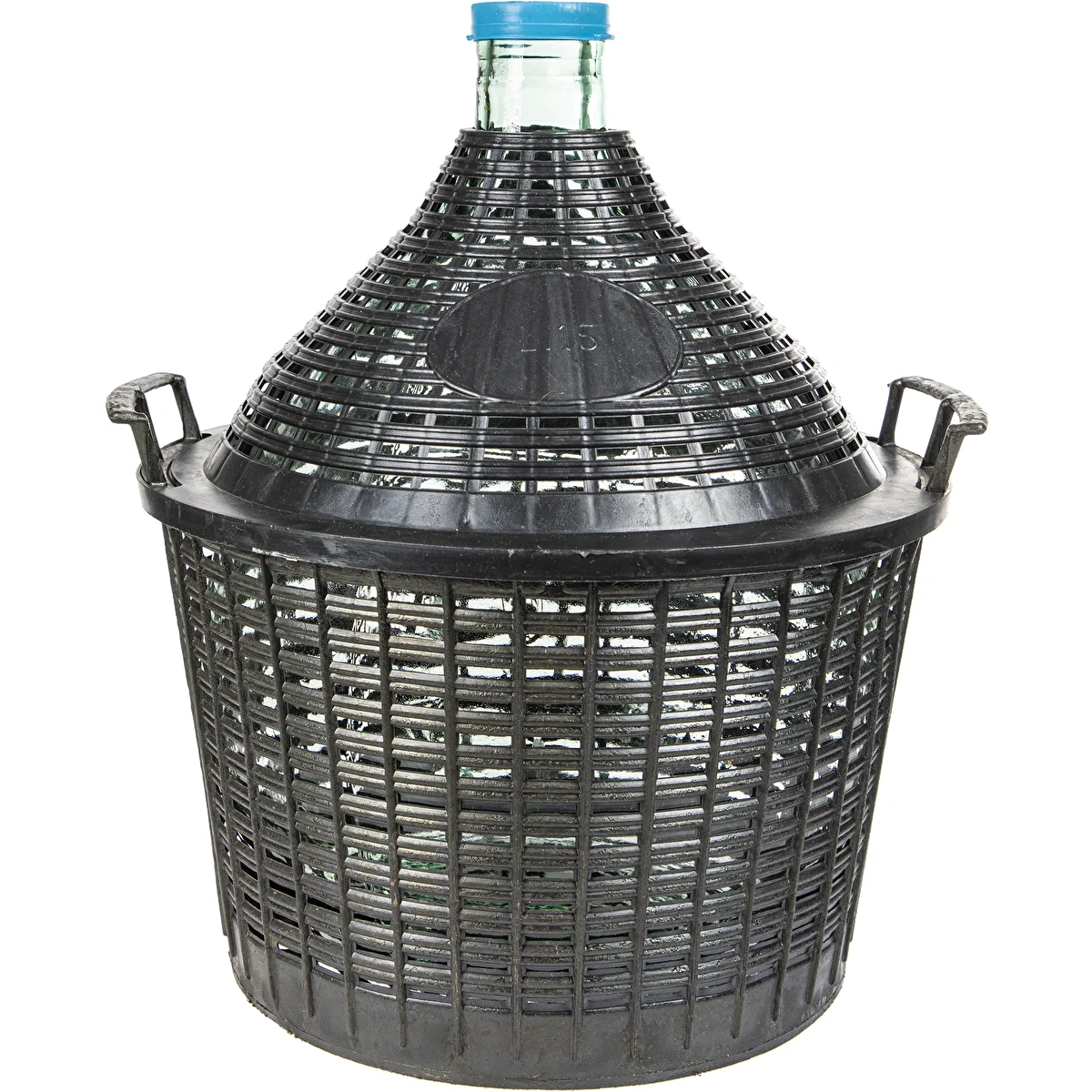 Globo para vino 15L en cesta de plástico