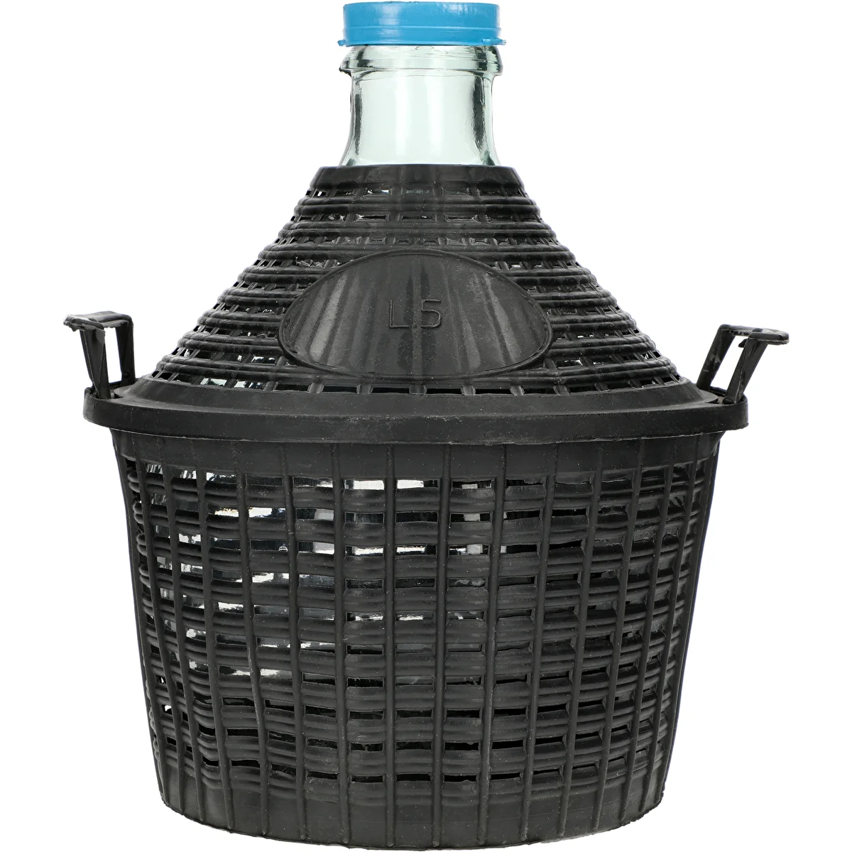 Balón para vino 5L en cesta de plástico