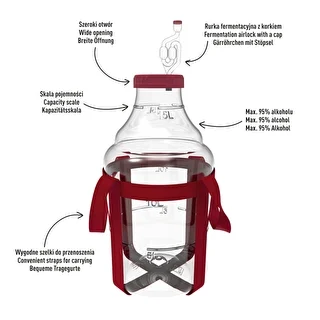 Globo para vino ligero, irrompible, con correas, 15L – photo 4