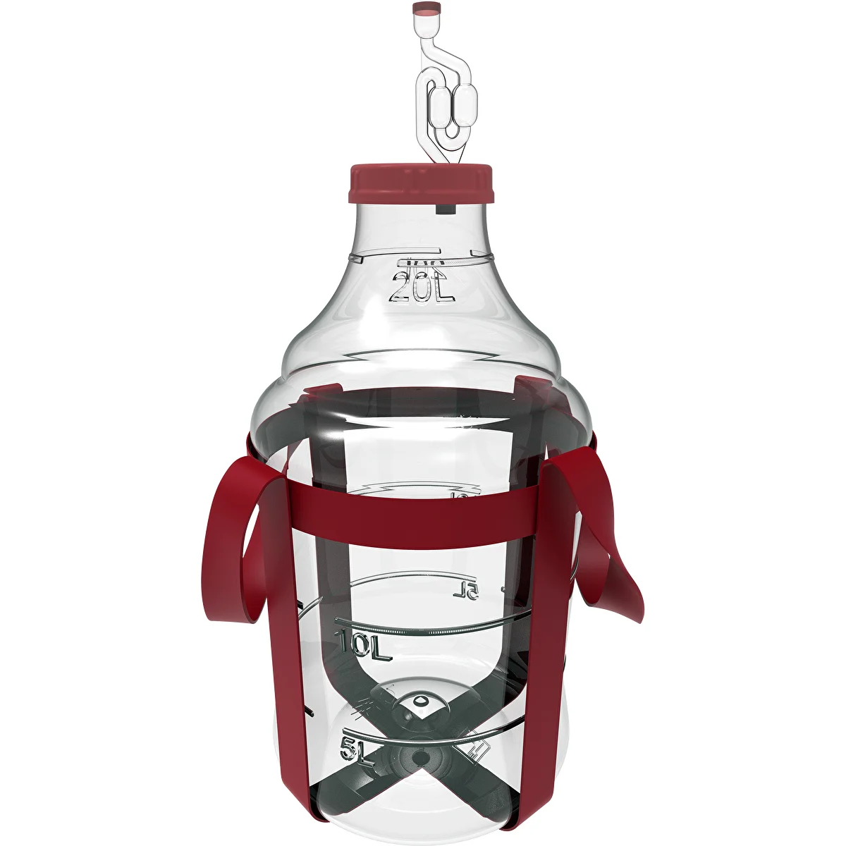 Globo para vino ligero, irrompible, con correas, 20L
