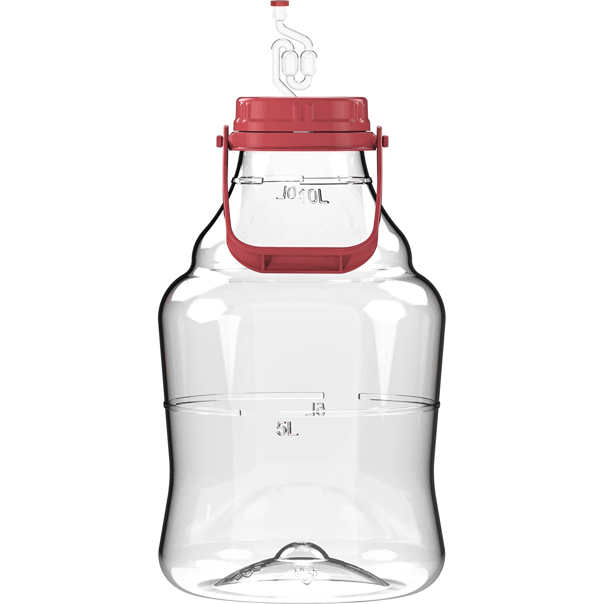 Globo para vino ligero, irrompible, con asa, 10L